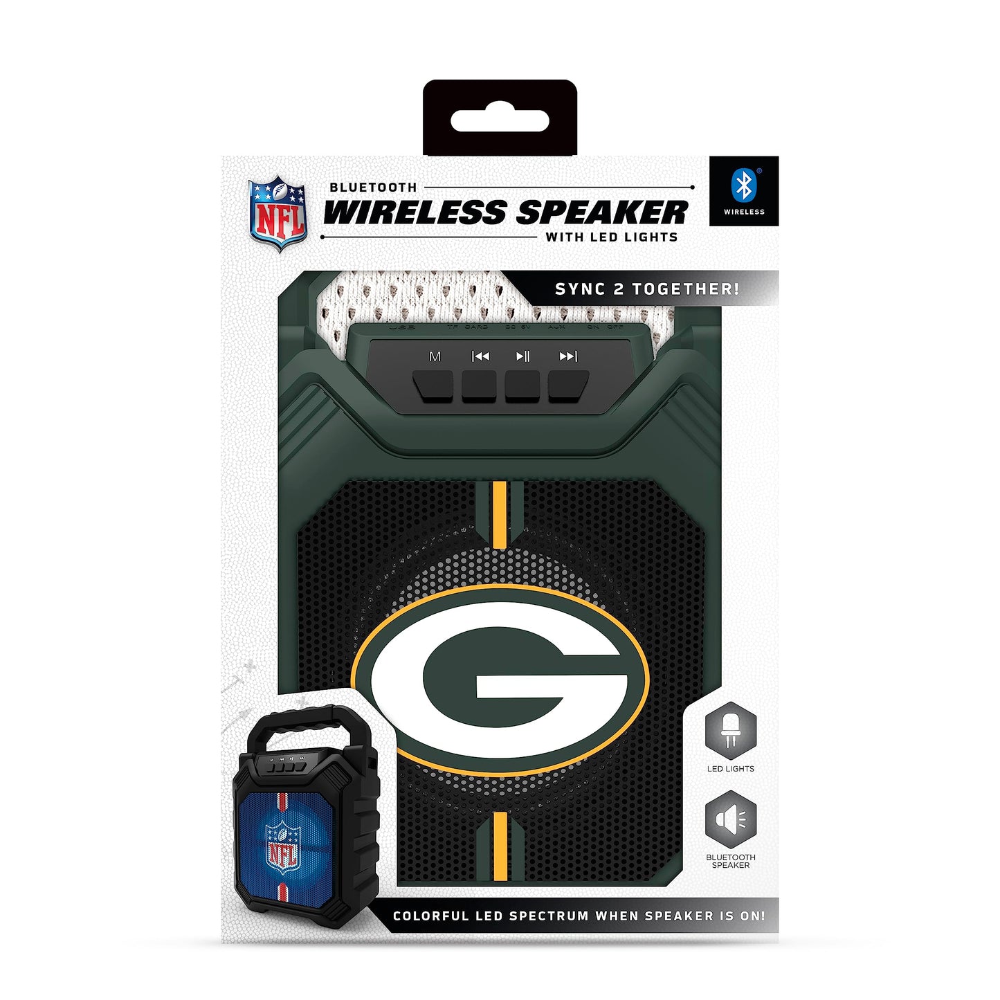 SOAR NFL XL ShockBox Wireless Bluetooth Speaker, Green Bay Packers