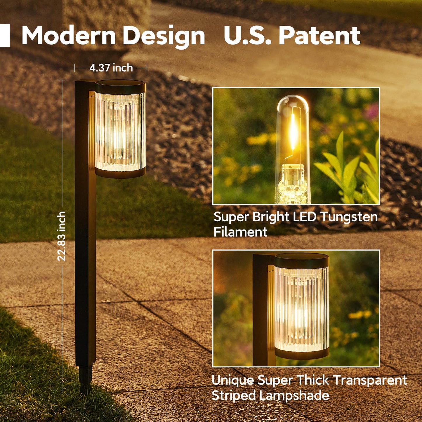 ELECLINK Solar Pathway Lights Outdoor, 6 Pack Upgraded Outdoor Solar Lights for Outside Super Bright Up to 15Hrs, IP65 Waterproof Solar Garden Lights