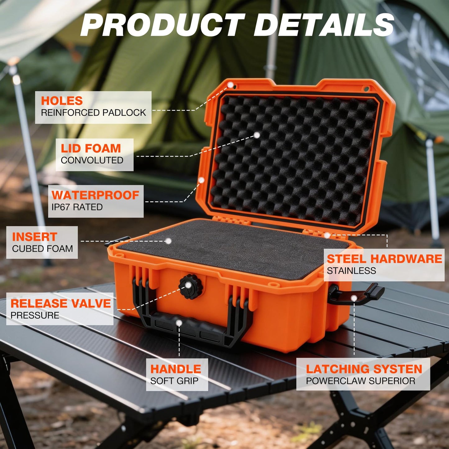 SHALL Hard Case, Cyberdeck Case, IP67 Waterproof Protective Camera Case with Customizable Foam, Protection for Camera, Drones, Lens, Equipment