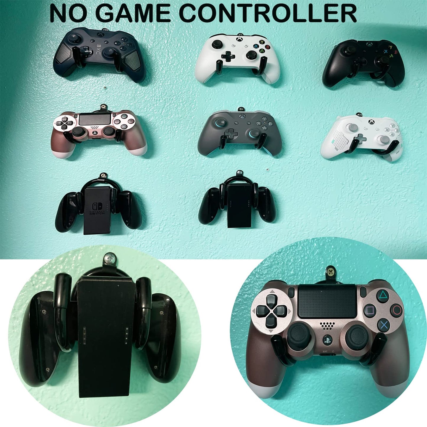 Universal Game Controller Holder Stand,Mini Wall Mount Organizer Rack Hanger Hook- Strong & Flexible, for PS3/PS4/PS5/Xbox 360/Xbox