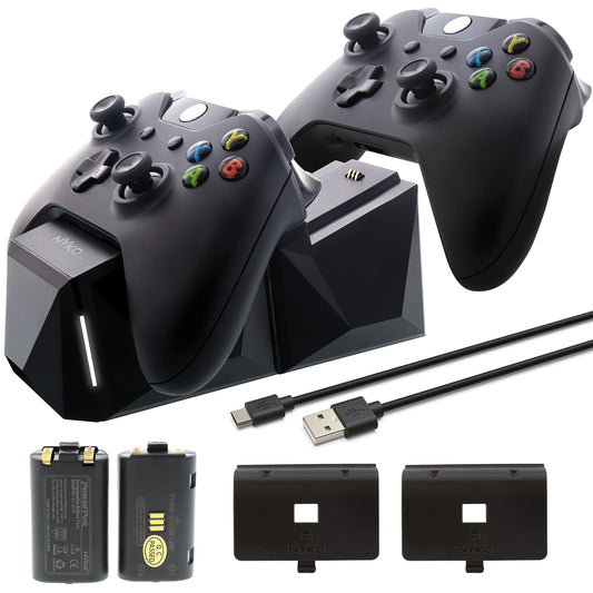 Nyko Xbox One Power Kit Plus - Rechargeable Battery Kit with 2 Batteries, Micro-USB Charge Cable - Not Compatible with Xbox S/X - Not Compatible