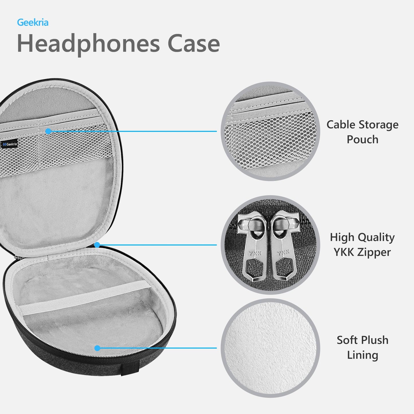 Geekria Shield Headphones Case Compatible with Bose QC Ultra II, QC 45/35/25/15/SE and More, Replacement Protective Hard Shell Travel Carrying Bag