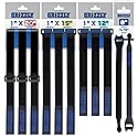 Officewerks Reusable Fastening Cable Straps and Ties, Variety Sizes (8"-12"-15"-20") Assorted 12 Pack, Black Nylon, Adjustable Multi-Purpose Hook