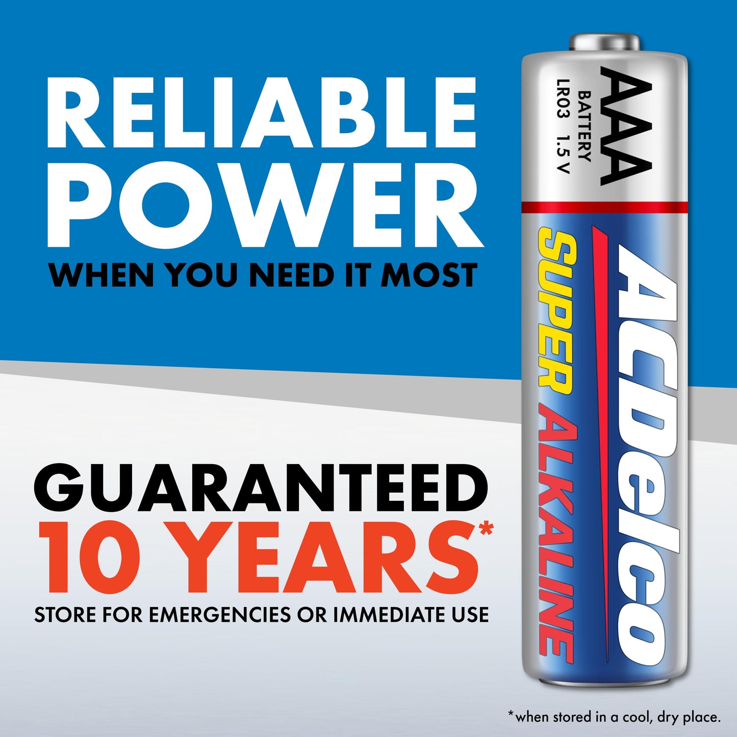 ACDelco 24-Count Triple AAA Batteries, Maximum Power Super Alkaline Battery for Home and Office, 10-Year Shelf Life, Reclosable Packaging
