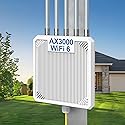 AX3000 WiFi 6 Outdoor Extender Long Range, IP67 Waterproof Wireless Access Point Signal Booster, VunLink 5G+2.4G Dual-Band WiFi Repeater, 5×8dBi