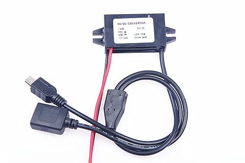 KNACRO DC-DC Convert Step-Down Power Supply Module 9V 12V 8-22V to 5V 3A USB Female + mini USB Output Waterproof