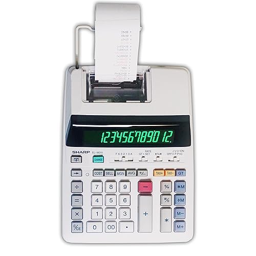 Sharp EL-1801V Ink Printing Calculator, LED Display, AC, Off-White