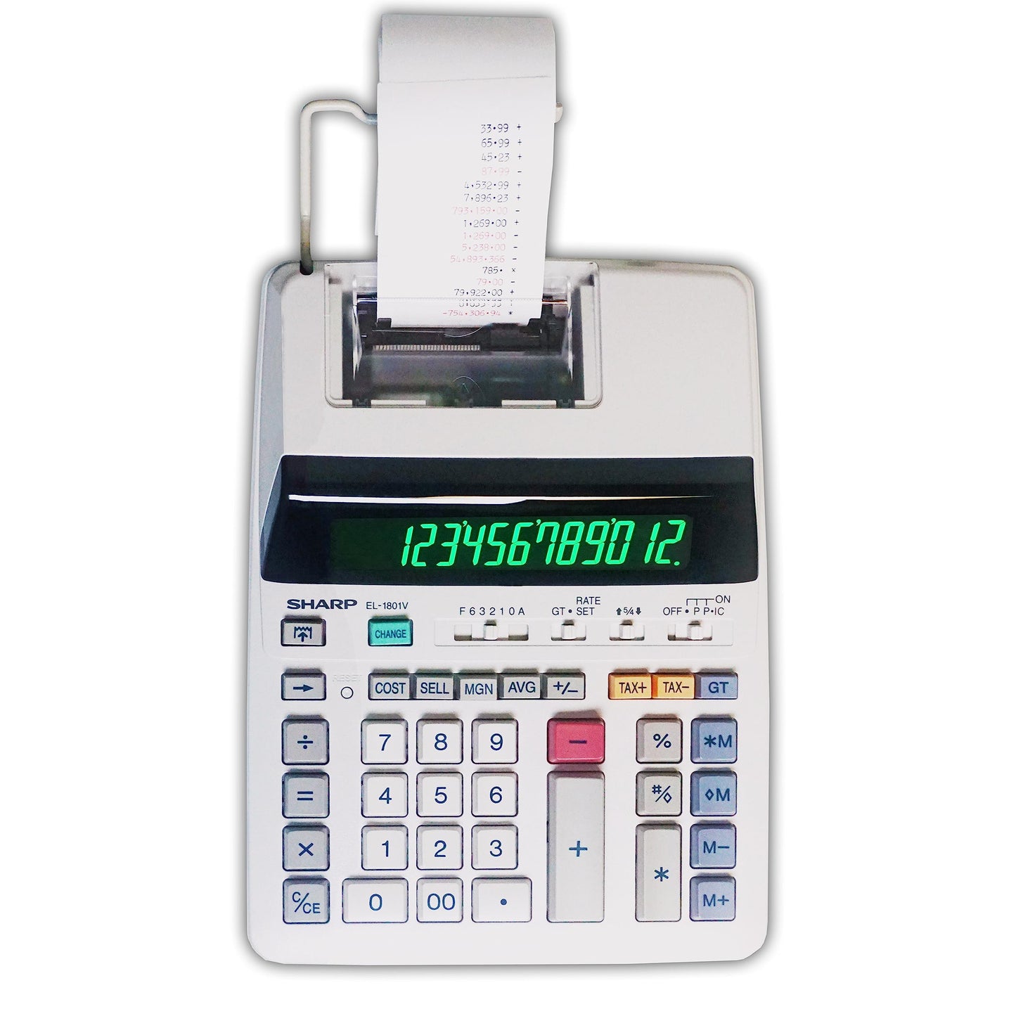 Sharp EL-1801V Ink Printing Calculator, LED Display, AC, Off-White