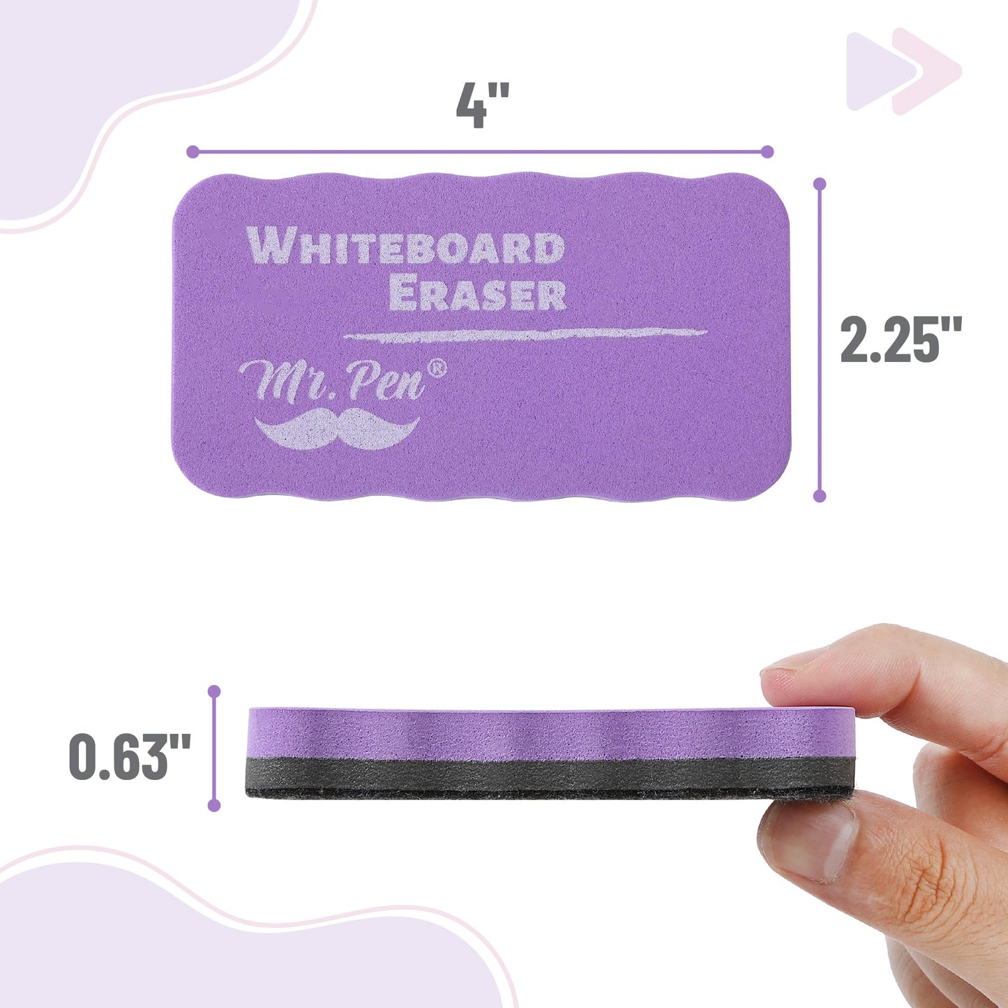 Mr. Pen- Magnetic Dry Erase Erasers, 4"x2.25", 8 Pack