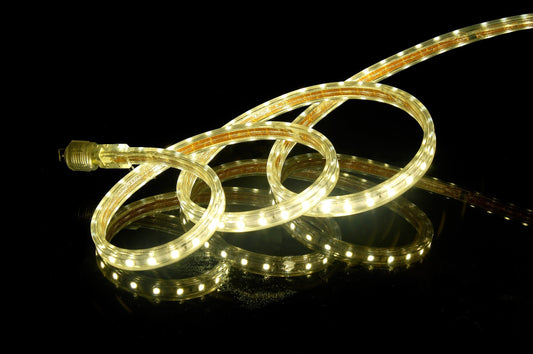 CBConcept UL Listed, 30 Feet, Super Bright 8100 Lumen, 3000K Warm White, Dimmable, 110-120V AC Flexible Flat LED Strip Rope Light, Commercial Grade