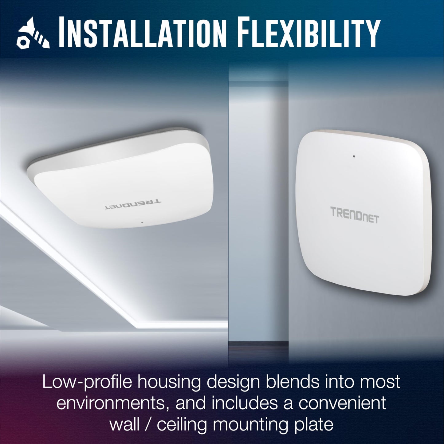 TRENDnet AX3000 Dual Band WiFi 6 PoE+ Access Point, TEW-923DAP, 1 x 2.5GBASE-T PoE+ LAN Port, OFDMA and MU-MIMO Technology, 2402Mbps (5Ghz), 573Mbps