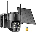 KKB 4G LTE Cellular Security Camera, No WiFi Security Camera Outdoor Built-in SIM Card Unlimited Data Plan, Solar Powered, 2K Wireless Cam Color Night