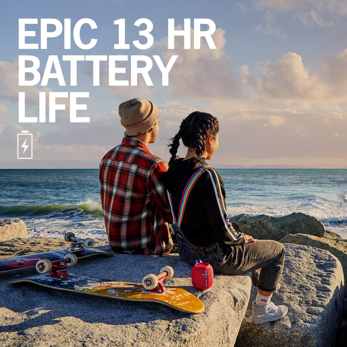 Ultimate Ears WONDERBOOM 2, Portable Wireless Bluetooth Speaker, Big Bass 360 Sound, Waterproof/Dustproof IP67, Floatable, 100 Ft Range - Radical Red
