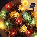 enlaceray Solar String Lights Fall Leaf String Lights Outdoor Garden Decor Light Waterproof Yard Thanksgiving Christmas Fairy Lights 40LED 14ft
