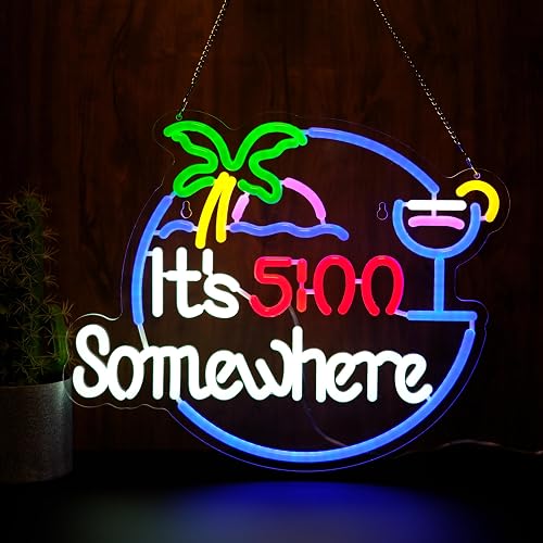 Its 5 00 O'clock Some Where Neon Sign Night light for Bar Club Bedroom Hotel Pub Cafe Wedding Birthday Party Gifts