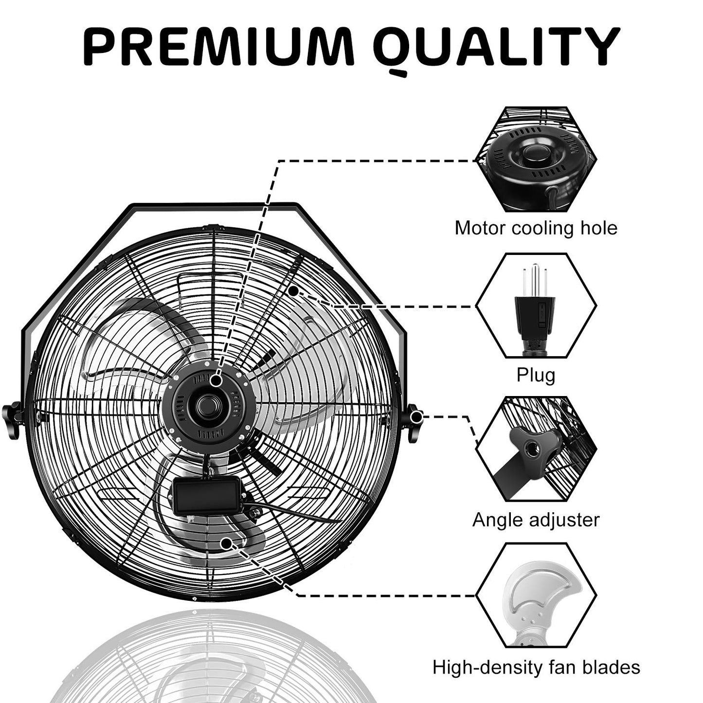 Simple Deluxe 20 Inch High Velocity 3 Speed Industrial Wall-Mount Fan