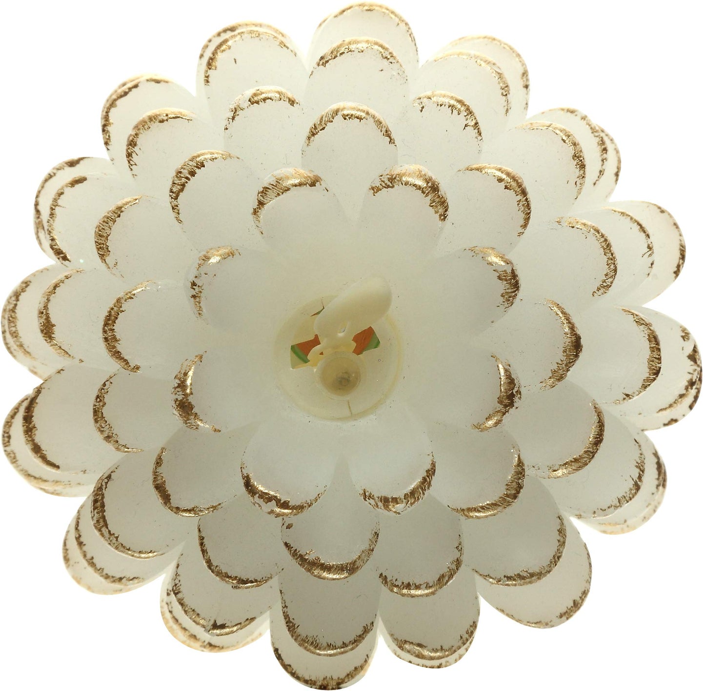 Pavilion Gift Company - White 4.25 Inch Pinecone LED-Lit Battery Operated Realistic Flame Candle Made from Real Wax