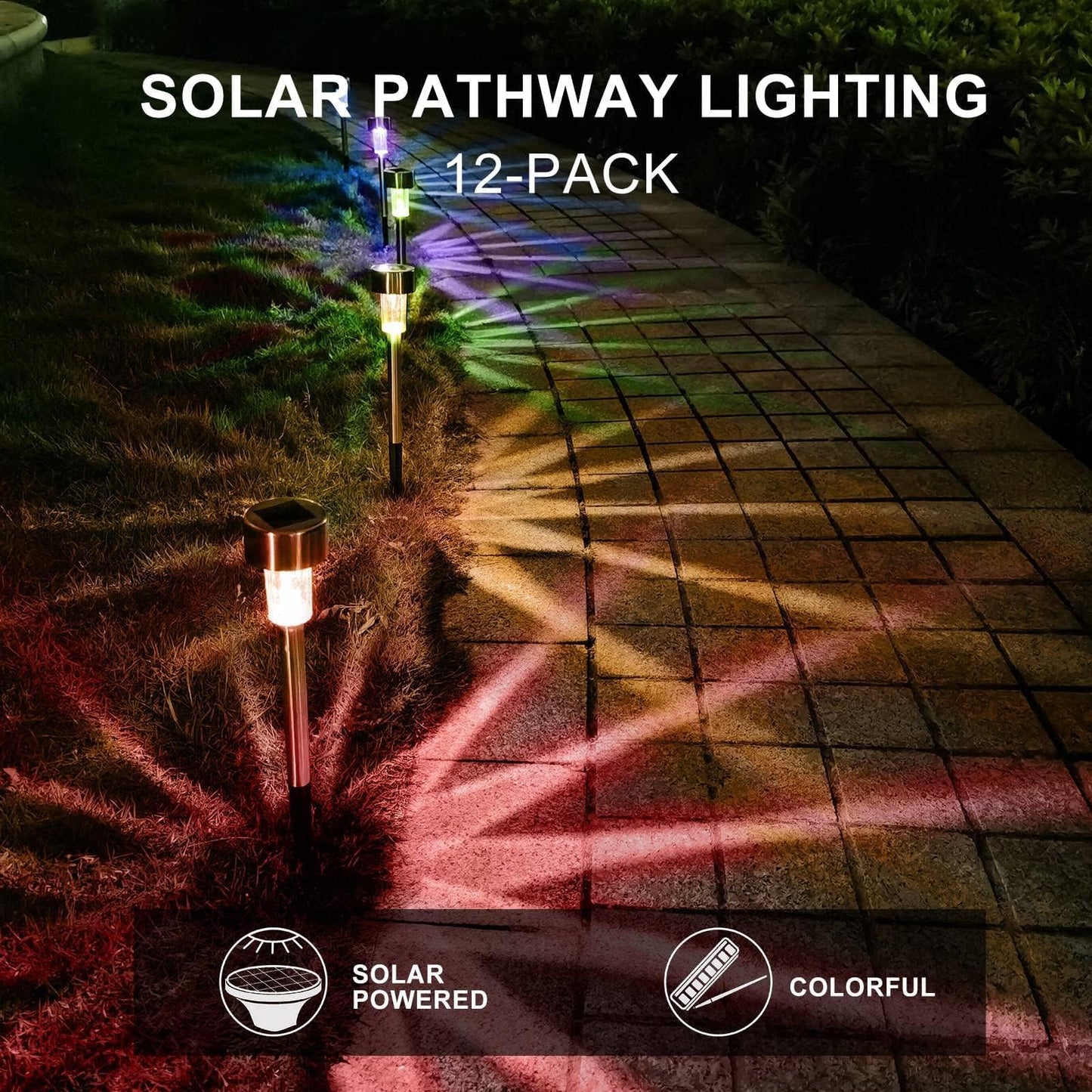 Dream Master Solar Lights Outdoor Waterproof, Stainless Steel LED Landscape Lighting, Solar Garden Lights, Outdoor Decorations for Yard, Pathway