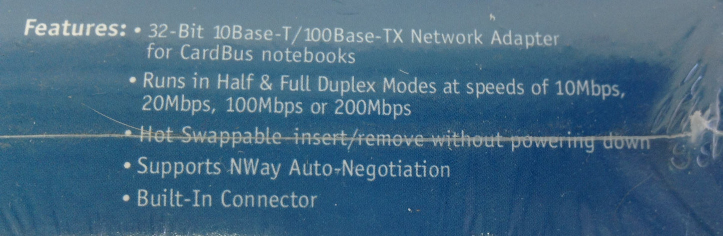 D-Link DFE-690TXD 10/100TX CardBus Adapter, 32-bit