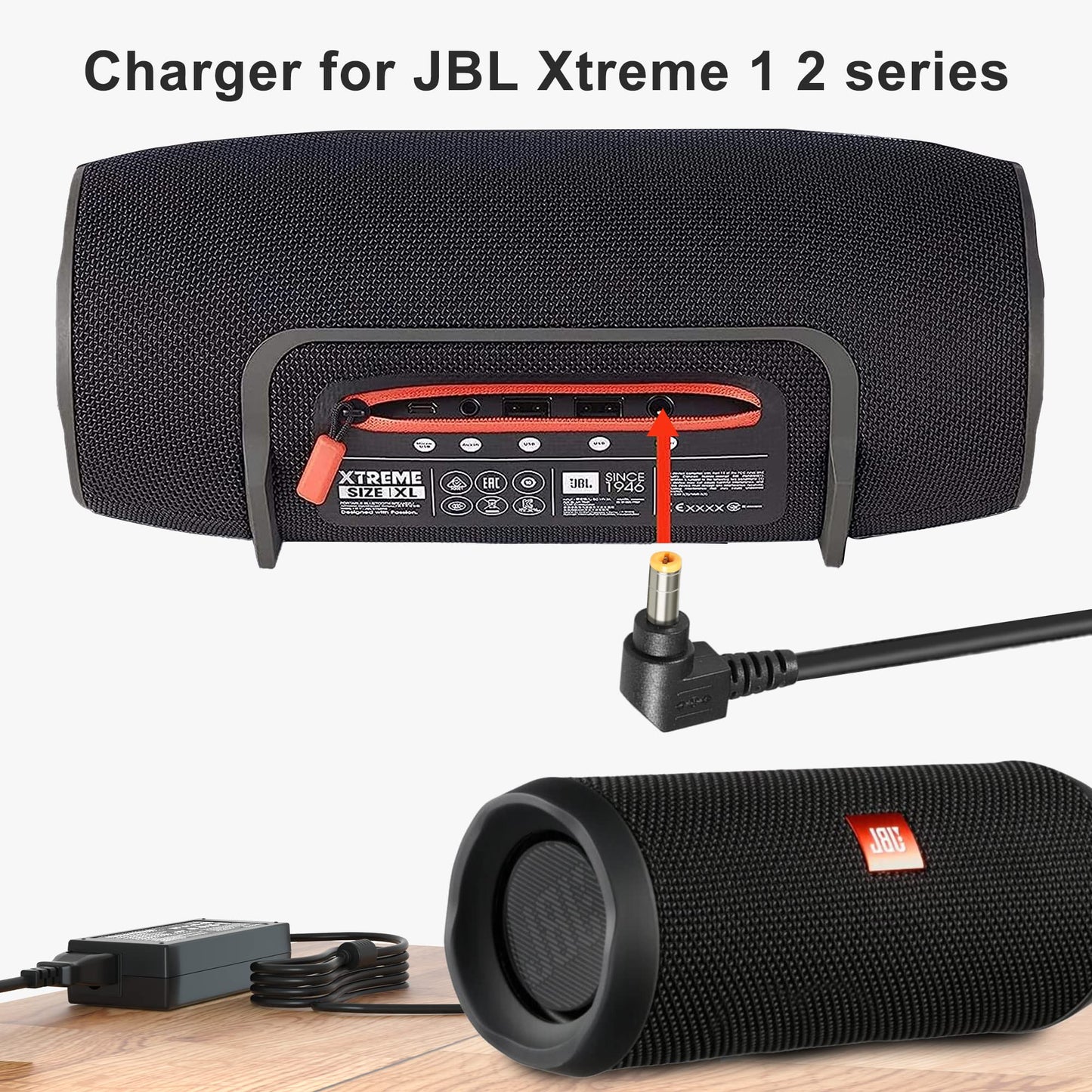 Onadrive 19V AC/DC Charger Compatible for JBL Xtreme 2 - Only Compatible for JBL Boombox, Xtreme, Extreme Portable Wireless Bluetooth Waterproof…