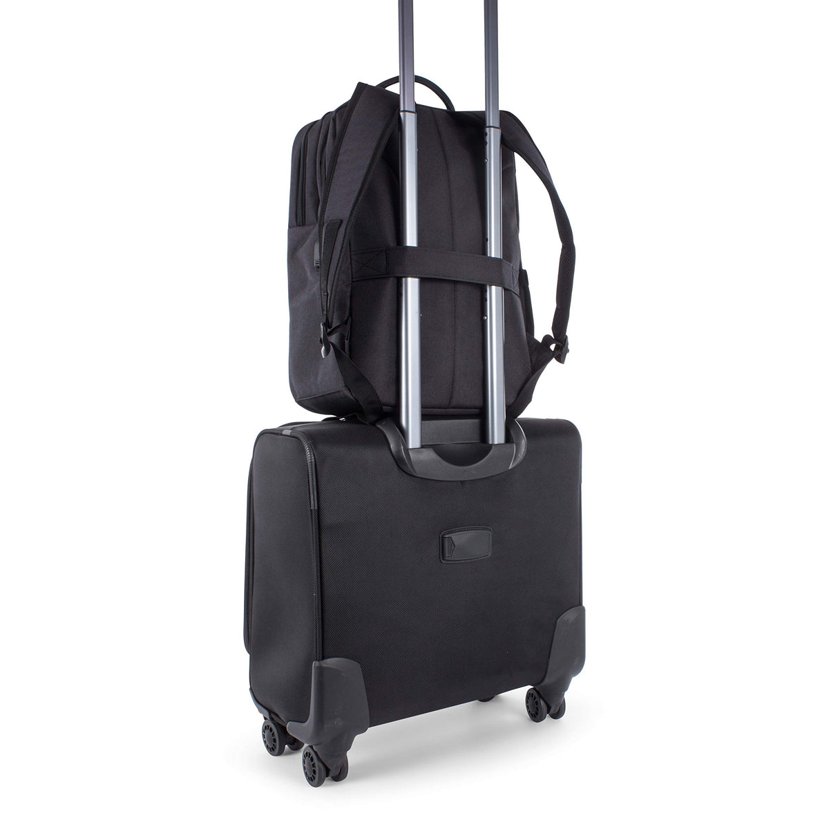 SWISS MOBILITY Cadence 2 Section Business Backpack, Fits Devices Up to 15.6", Polyester, 6 x 6 x 17, Charcoal