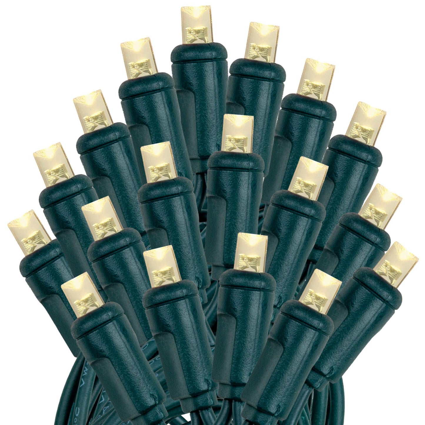 Novelty Lights 24ft 70 LED Warm White Christmas Lights Outdoor/Indoor, 4" Spacing, Green Wire String Lights for Festive Xmas Lighting, IP55, UL
