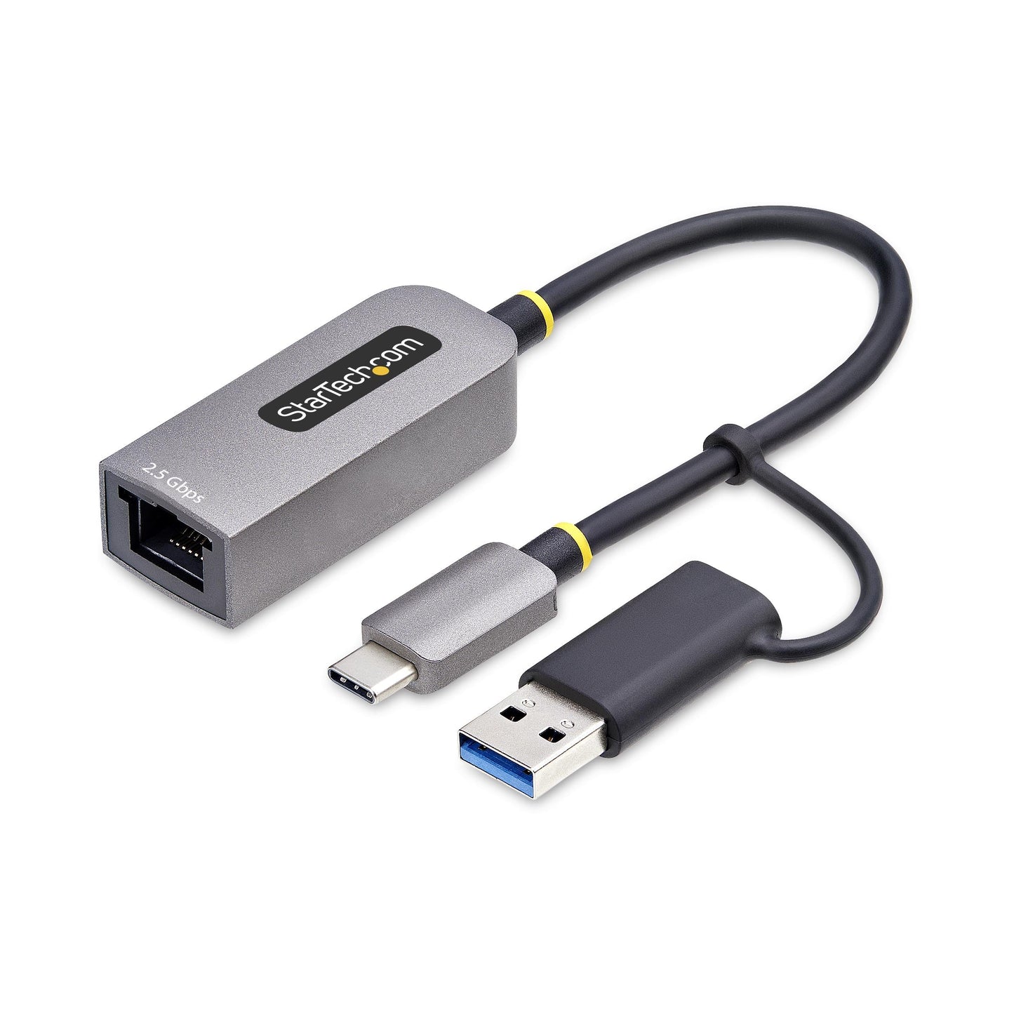 StarTech 2.5GbE USB-C to Ethernet Adapter, USB-A Converter, NBASE-T NIC