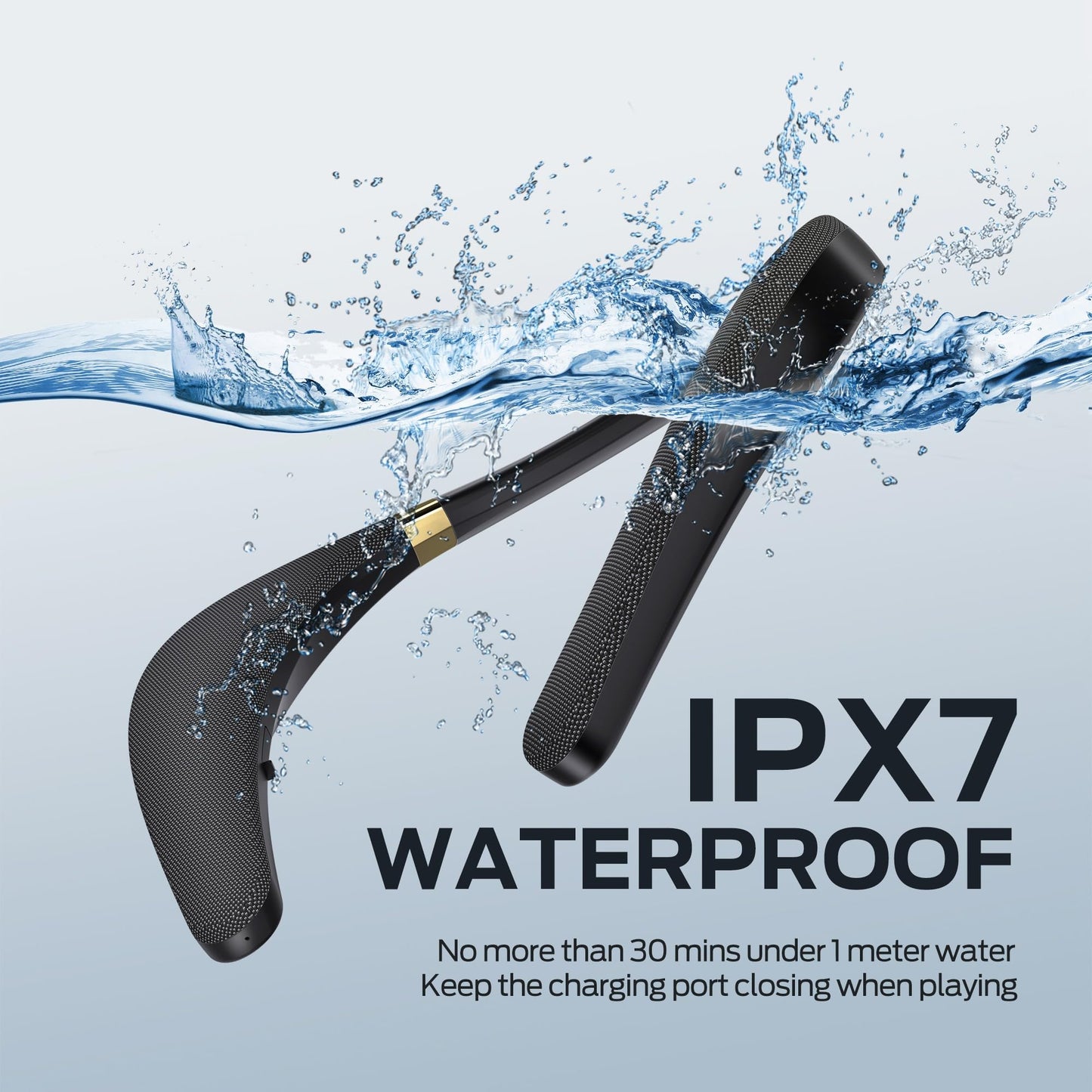 Monster Boomerang Neckband Bluetooth Speaker, Neck Wireless Wearable Speaker with 12H Playtime, True 3D Stereo Sound, Portable Soundwear, IPX7