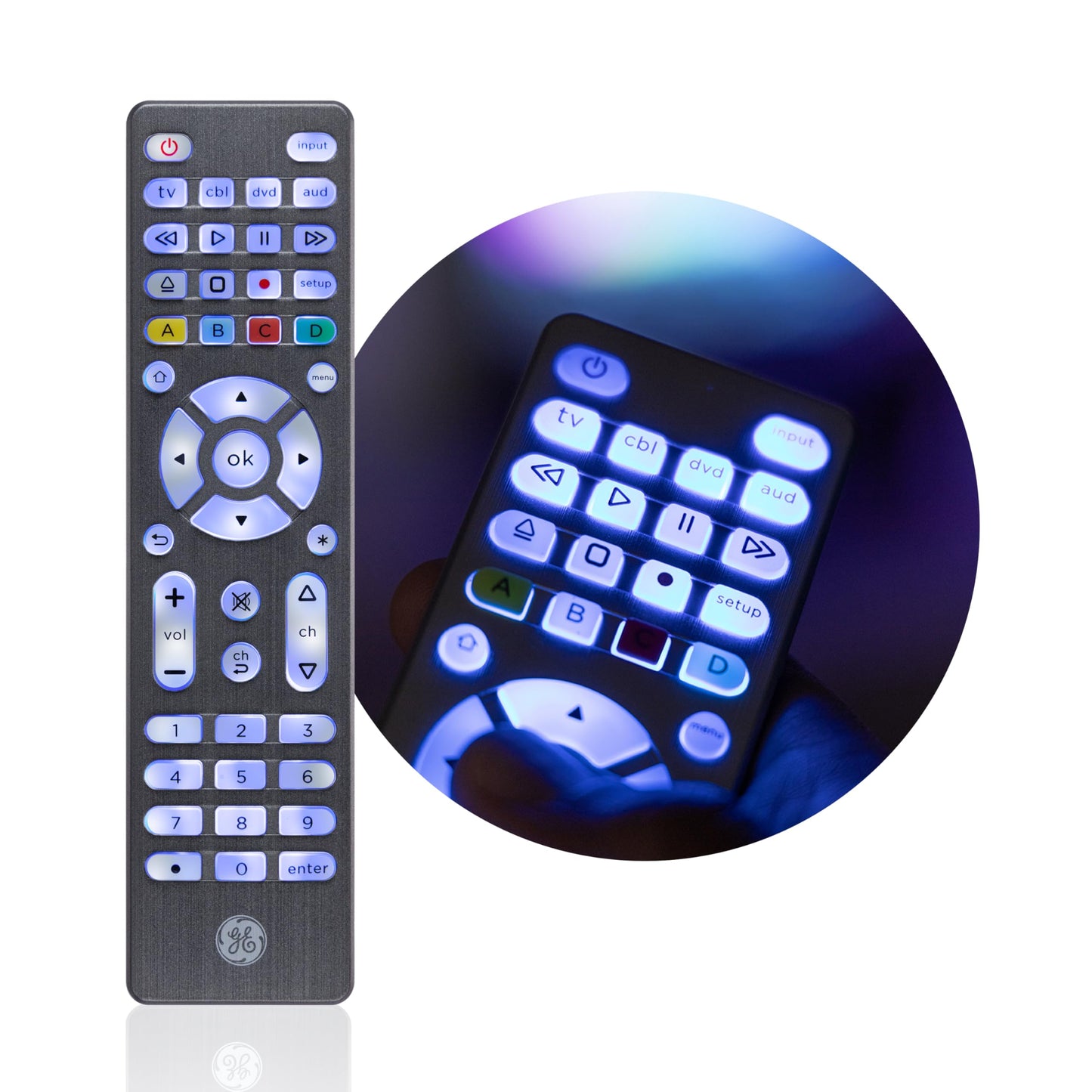 GE Backlit Buttons Universal Remote Control, Samsung TV Remote Control Replacement, Samsung Remote Control for Smart TV, Roku Remote Replacement