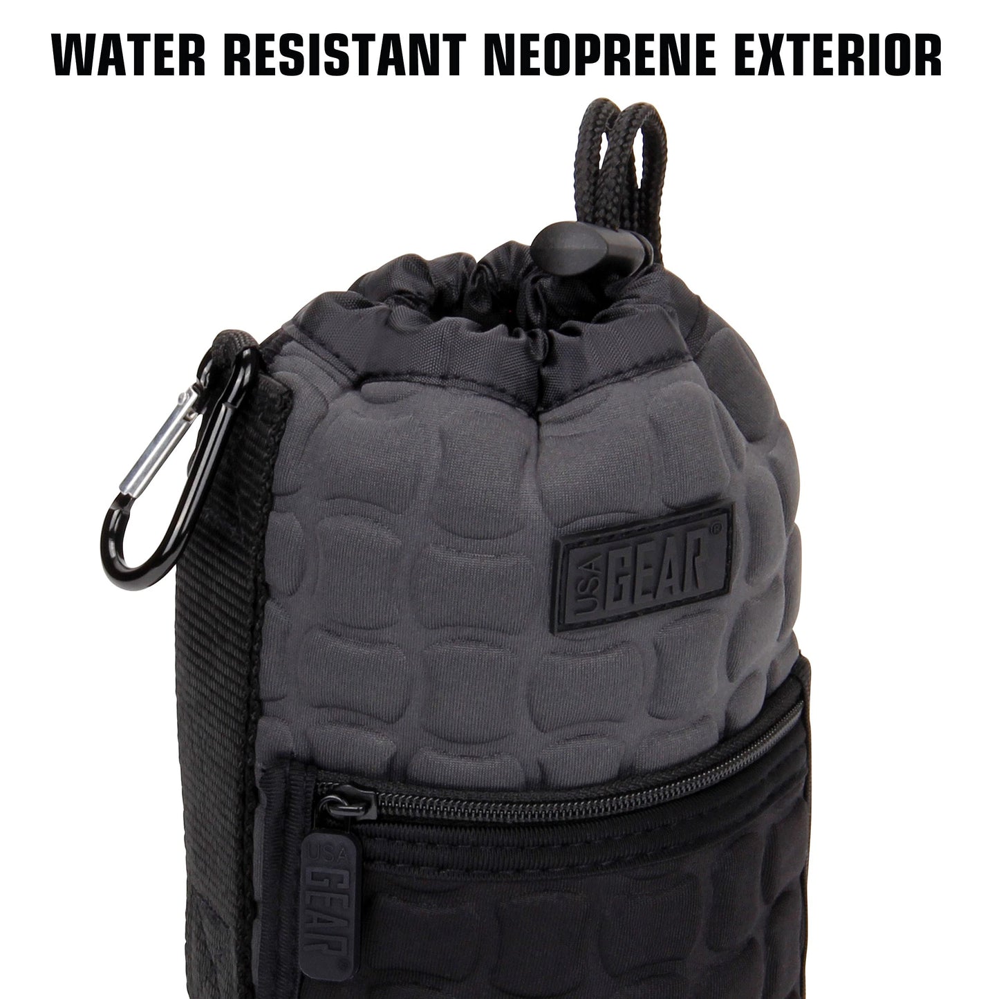 USA Gear FlexARMOR-X Large Lens Case Pouch with Deluxe Padded Neoprene Protection - Fits Camera Lenses up to 7.87" x 3.80", Drawstring Opening