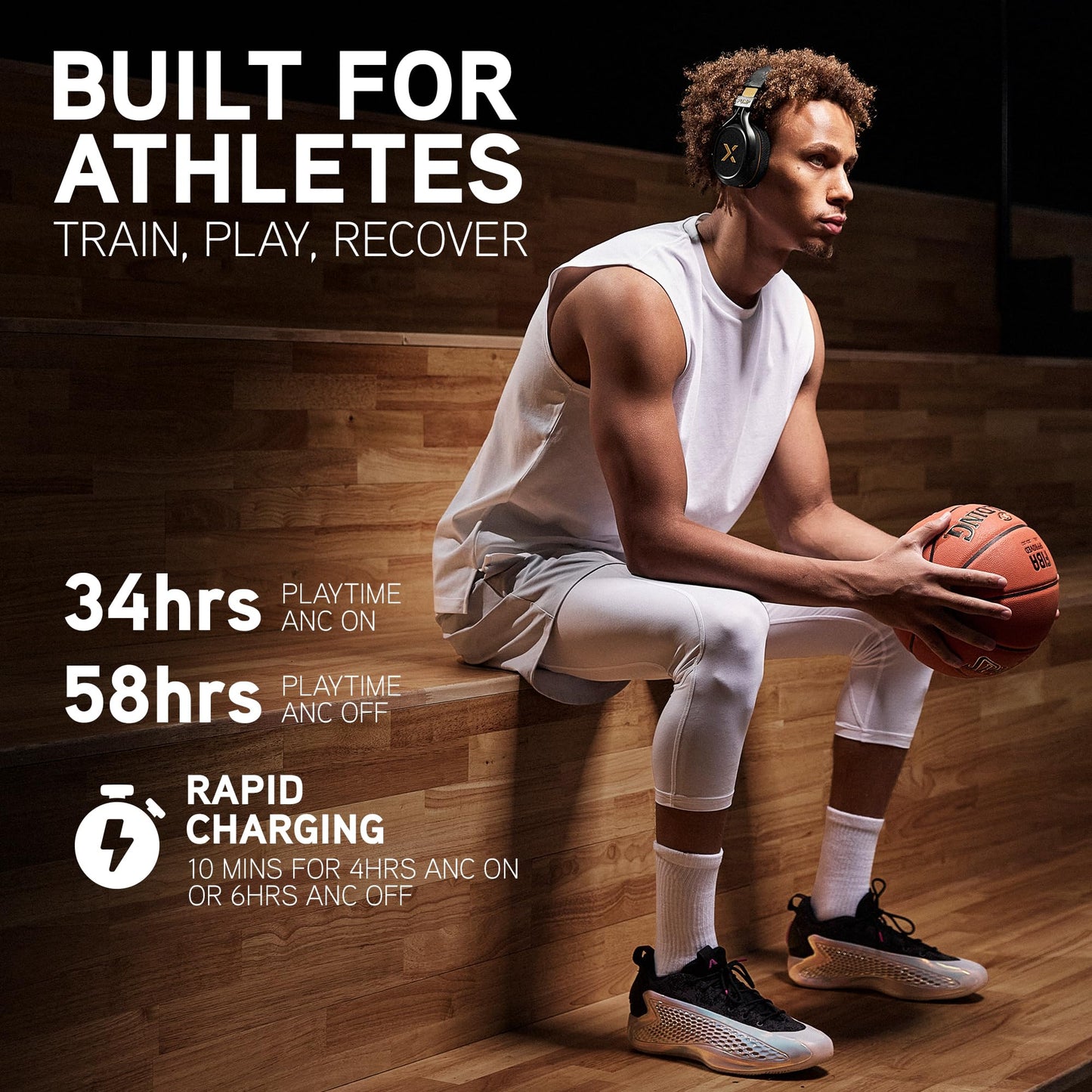 BlueAnt Pump X Wireless Over-Ear Headphones, Bluetooth, Powerful Bass, Active Noise Cancelling & Transparency Mode, Interchangeable Ear Cups, All-Day…