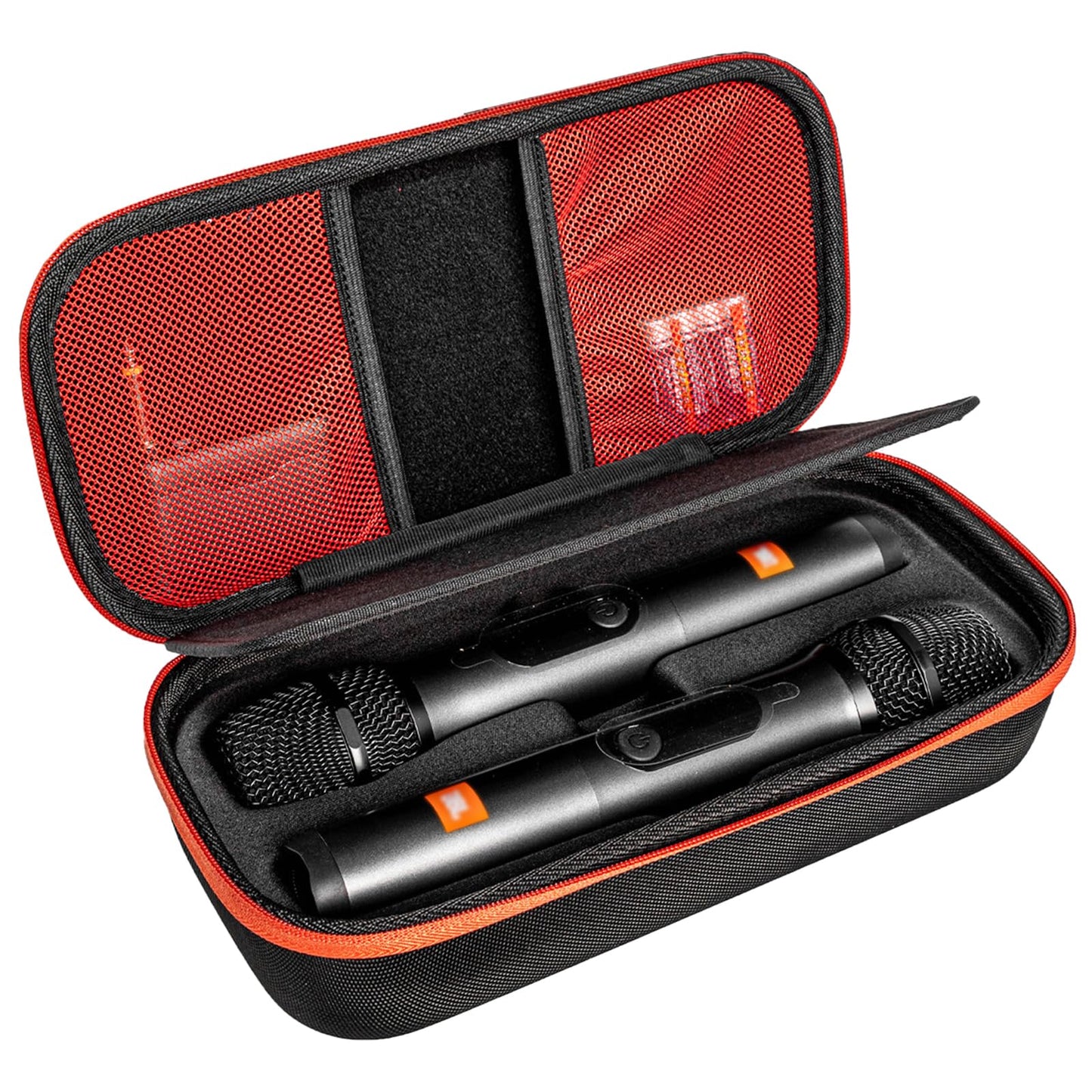 fzbinglu Wireless Microphone Case Compatible with JBL Wireless Two Microphone System, Handheld Dual Mic Travel Bag for Singing or Karaoke for