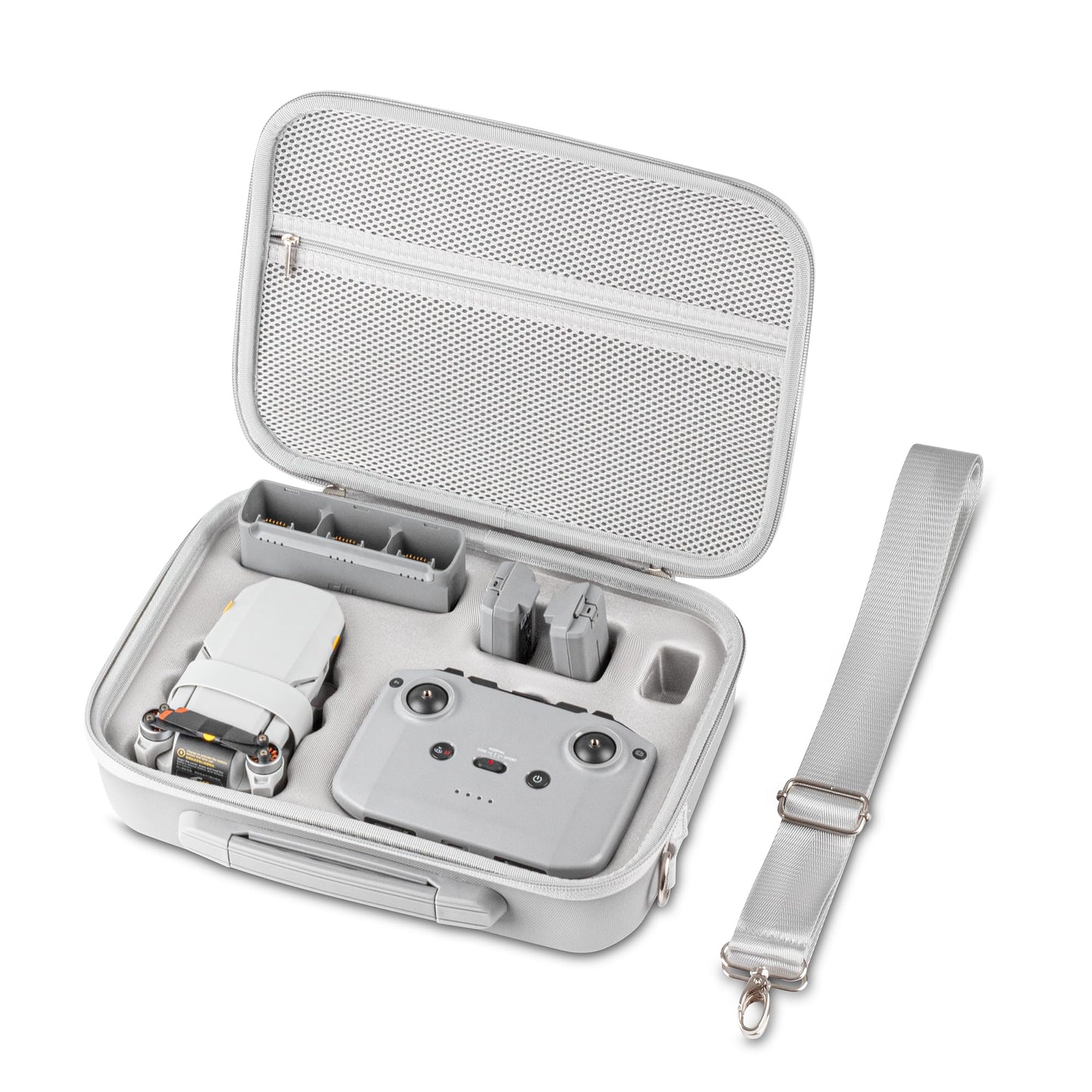 DFTIM Mini 4K/2 SE/2 Fly More Combo Carrying Case, Portable Leather PU Case with Shoulder Strap, Drone Body Hard Shell Storage Bag Compatible for DJI