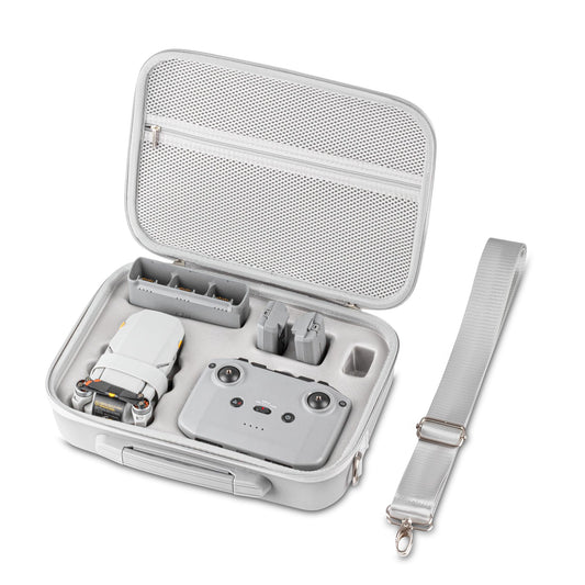 DFTIM Mini 4K/2 SE/2 Fly More Combo Carrying Case, Portable Leather PU Case with Shoulder Strap, Drone Body Hard Shell Storage Bag Compatible for DJI