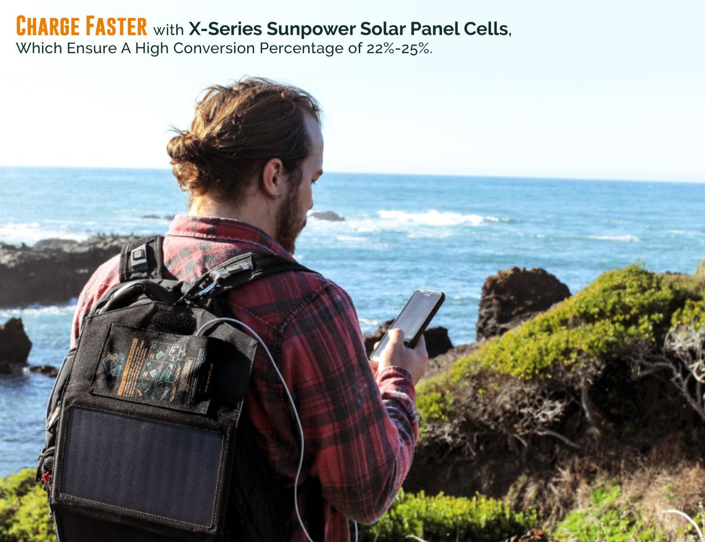 Ryno Tuff 21W Lightweight Portable Solar Charger for Camping - Foldable Solar Powered Cells with 2 USB Ports To Fast Charge Smartphones, Tablets
