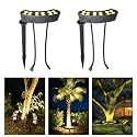 LZNIPW Outdoor Lights, 2 Pack Palm Tree LED Uplightings IP67 Waterproof Aluminum 3000K Warm White Landscape Spotlight for Yard Garden, AC85-265V (110V