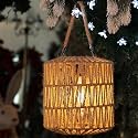 Cooo Large Solar Rope Lantern Outdoor Hanging - Handwoven Jute Rope Lantern with Warm Edison Bulb, IP65 Waterproof Solar Powered Garden Light