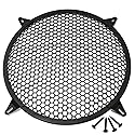 RLECS 12 Inch SubWoofer Plastic Mesh Cover with 4PCS Grill Clamps and 4PCS Screws, Black Video Accessories