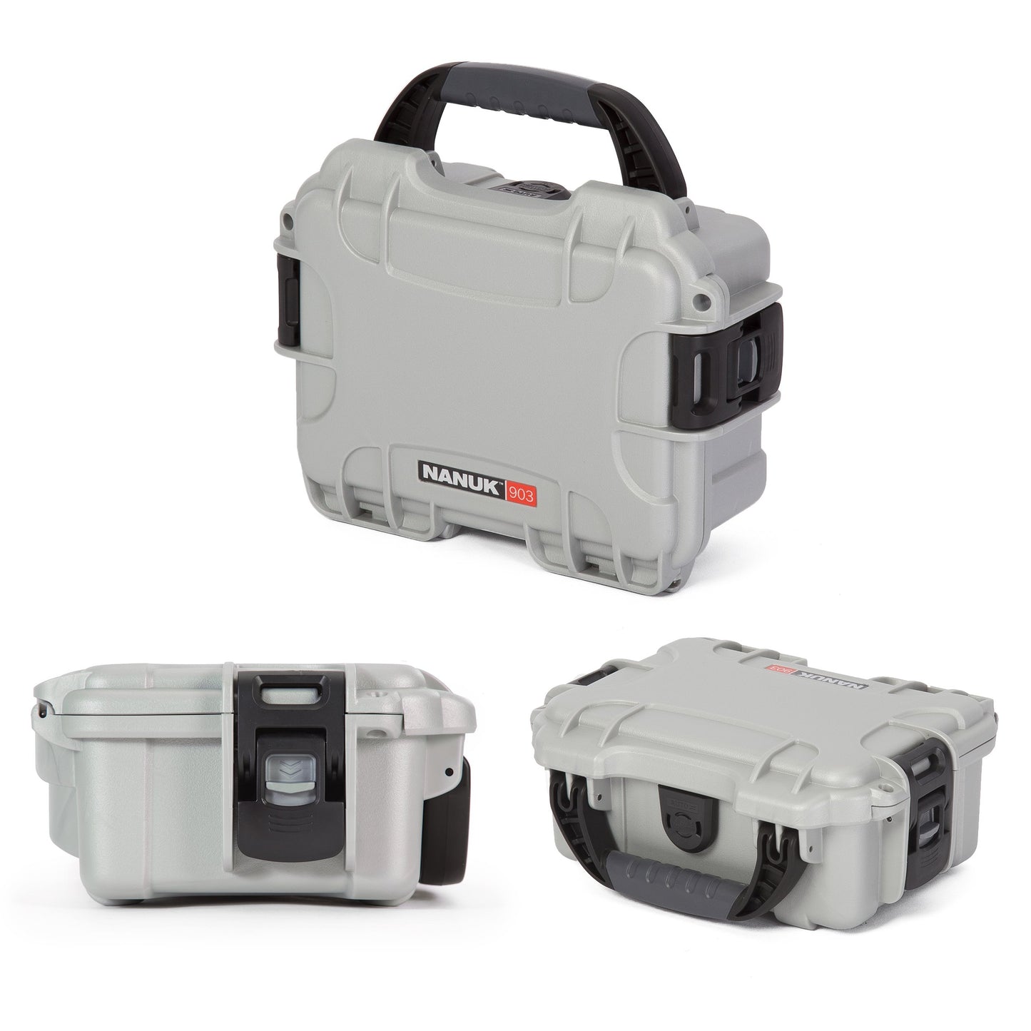 NANUK 903 Small Waterproof Hard Case with Foam Insert 9.1" x 6.8" x 3.8"- Silver