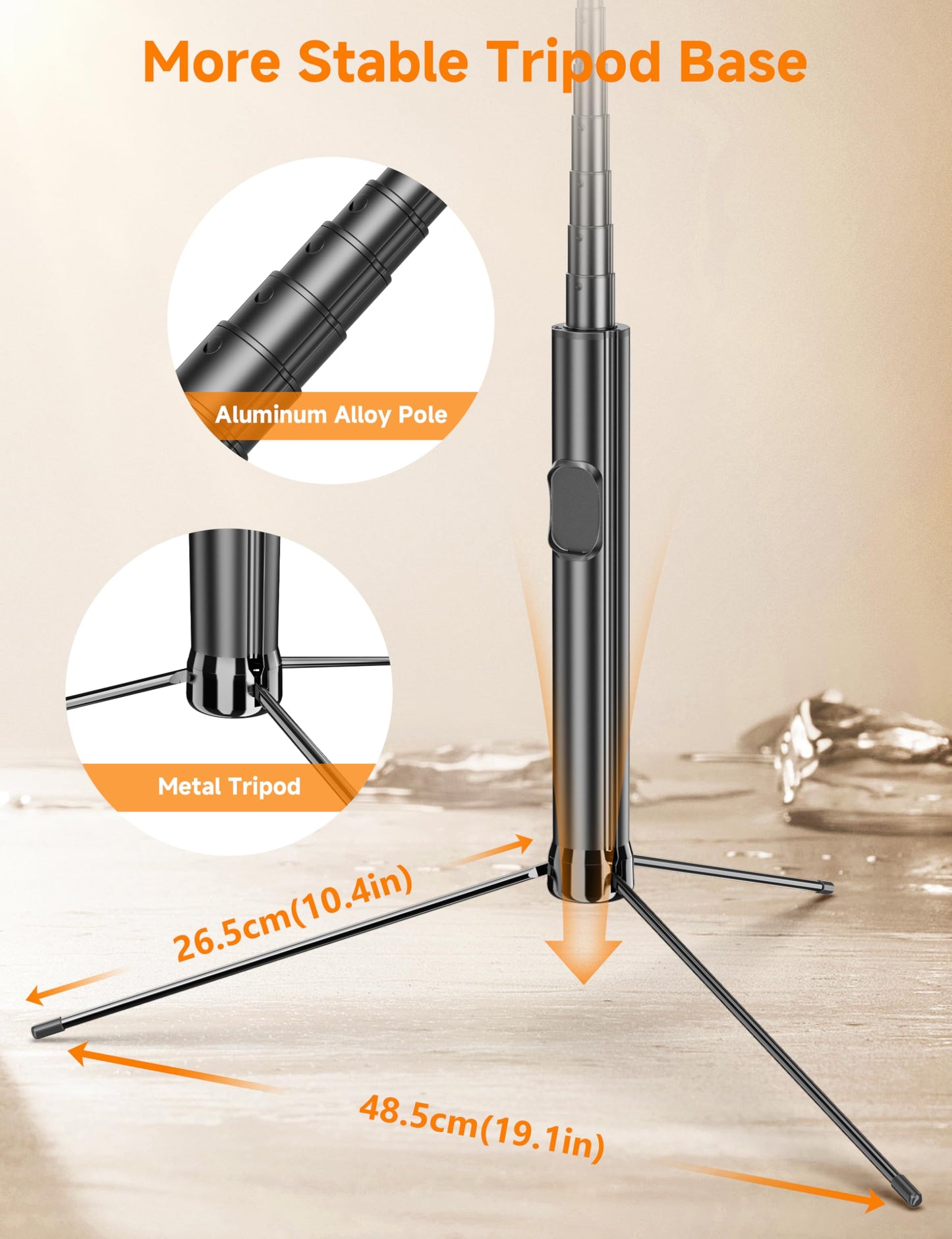 75" Phone Tripod & Selfie Stick, Extendable Cell Phone Tripod Stand with Wireless Remote and PhoneHolder, Stable Travel Tripods for iPhone, Compatible