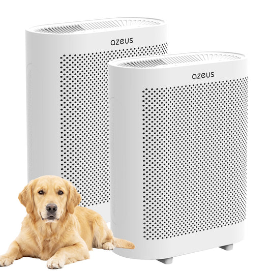 AZEUS 2-Pack Air Purifiers for Home Large Room, True HEPA Room Air Purifier for Smoke, Pets, Dust, Odor, HEPA Filter Air Purifier with Air Quality