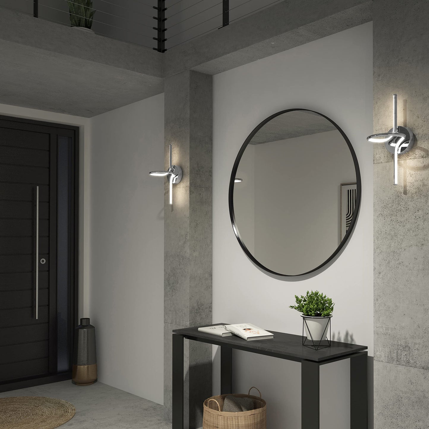 artika Swirl 14.5W LED Sconce Light Chrome - Ideal for Bathroom, Living Room, Bedroom, Hallway - 850 Lumens, Tunable White Technology 3000-4000-5000