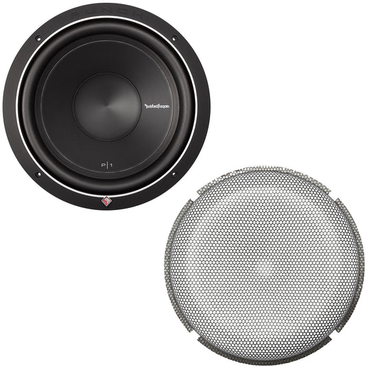 Rockford Fosgate 1 P1S2-12 Punch P1 12" 2-Ohm Subwoofers and 1 P1G-12 Stamped Grille Insert