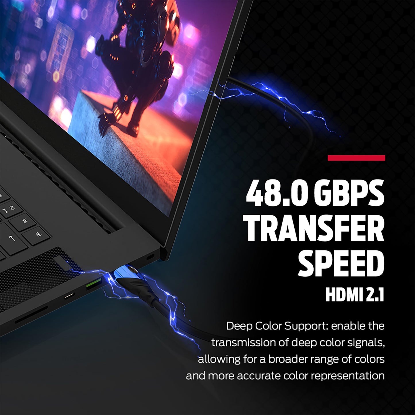 Monster 8K HDMI Cable - Xbox Series X & PlayStation 5 HDMI Cable w/ 24K Gold Contacts & V-Grip, 48 Gbps Speed, 60/120 Hz Refresh Rate, Dynamic HDR