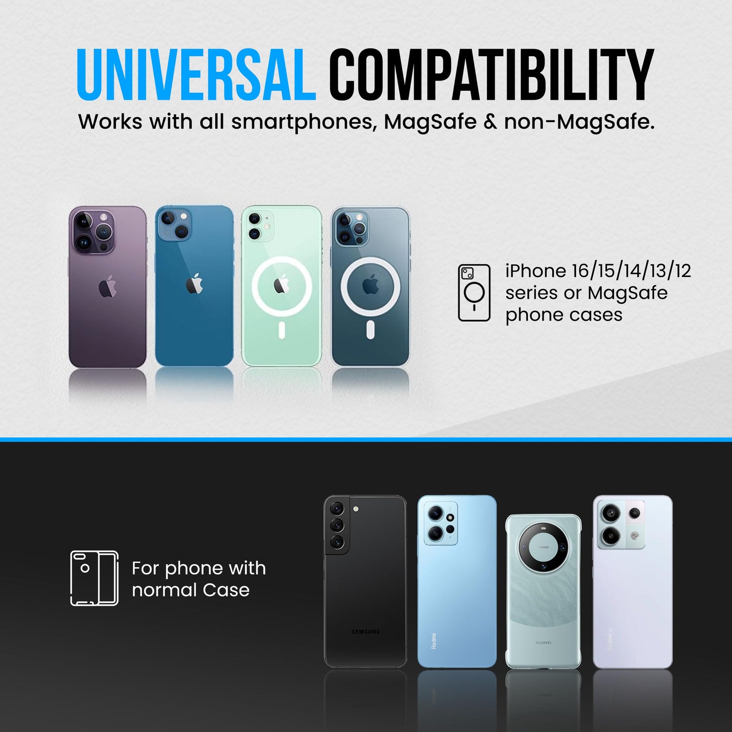 BARENDA Magnetic Phone Holder for Gym with Dual-Sided N52 Super Magnets, Strong Magnetic Phone Mount for All Phones, Attaches to Metal Surfaces