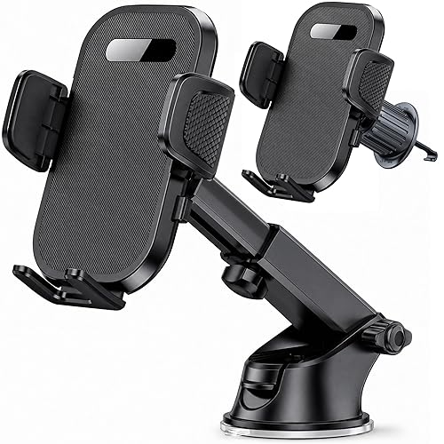 KOBBRAN Car Phone Holder Phone Mount for Car Windshield Dashboard Air Vent Universal Hands Free Automobile Cell Phone Holder Fit for iPhone Samsung