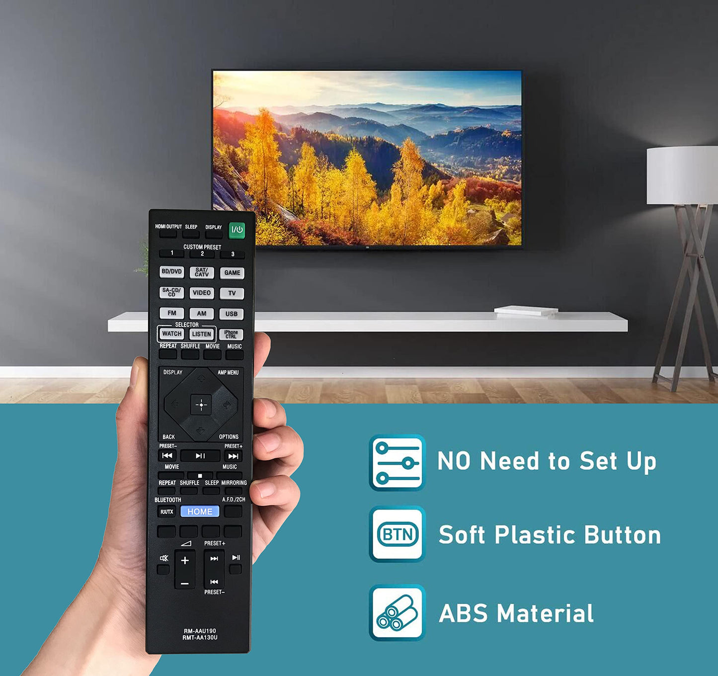 Replacement Remote Control for Sony STR-DH750 STR-DH550 STR-DN1060 STR-DN860 AV Receiver