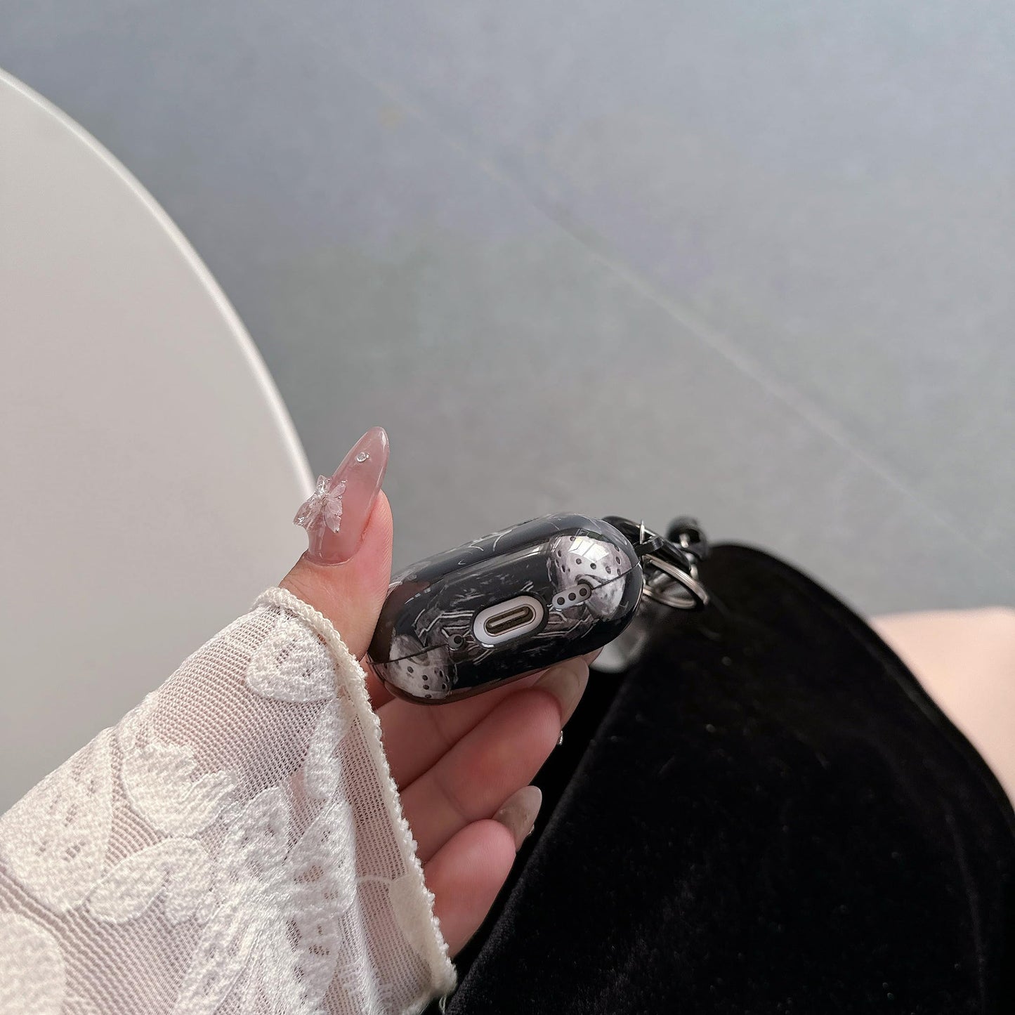 Cool Thrilling Scream Pattern Air pod 4th Generation 2024 Soft TPU Case?with Horror Keychain and Lanyard?Designed for Those who Like Man Women Girl