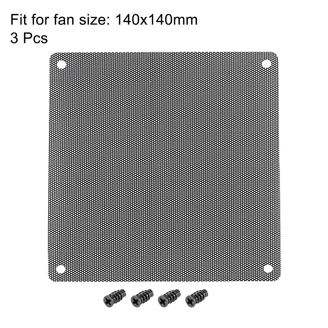 uxcell Cooling Fan Dustproof Screen for 140mm x 140mm Case Computer Pack of 3