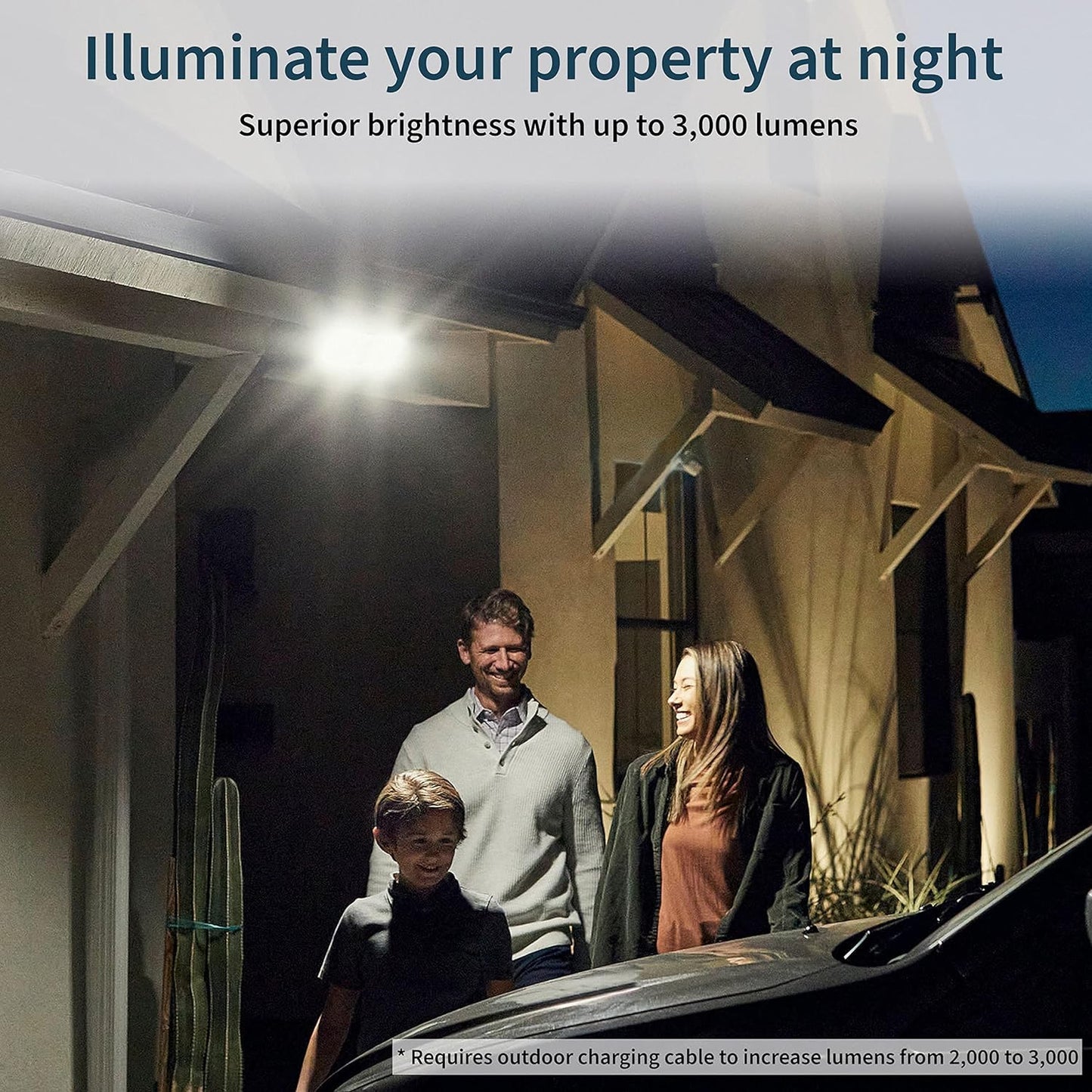 Arlo Pro 3 Floodlight Wireless Camera, Color Night Vision, Motion Sensor, 2-Way Audio, Black, 1-Pack (Renewed)